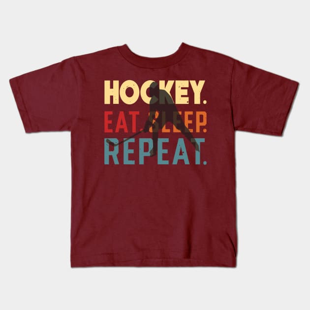 Eat Sleep Ice Hockey Repeat Kids T-Shirt by rhazi mode plagget